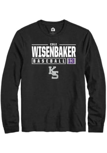 Cole Wisenbaker  K-State Wildcats Black Rally NIL Stacked Box Long Sleeve T Shirt