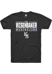 Cole Wisenbaker  K-State Wildcats Black Rally NIL Stacked Box Short Sleeve T Shirt