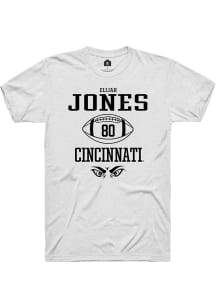Elijah Jones  Cincinnati Bearcats White Rally NIL Sport Icon Short Sleeve T Shirt