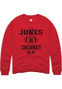 Elijah Jones  Rally Cincinnati Bearcats Mens Red NIL Sport Icon Long Sleeve Crew Sweatshirt