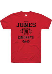 Elijah Jones  Cincinnati Bearcats Red Rally NIL Sport Icon Short Sleeve T Shirt
