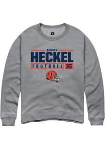 Tanner Heckel  Rally Illinois Fighting Illini Mens Graphite NIL Stacked Box Long Sleeve Crew Sweat..