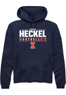 Tanner Heckel  Rally Illinois Fighting Illini Mens Navy Blue NIL Stacked Box Long Sleeve Hoodie