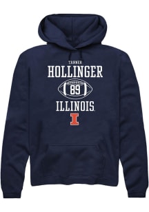 Tanner Hollinger  Rally Illinois Fighting Illini Mens Navy Blue NIL Sport Icon Long Sleeve Hoodie