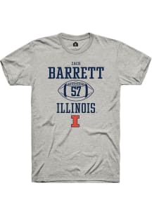 Zach Barrett  Illinois Fighting Illini Ash Rally NIL Sport Icon Short Sleeve T Shirt