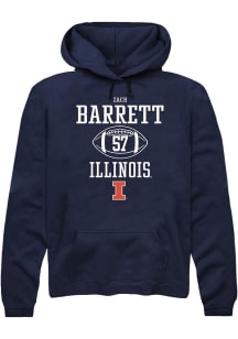 Zach Barrett  Rally Illinois Fighting Illini Mens Navy Blue NIL Sport Icon Long Sleeve Hoodie