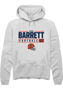 Zach Barrett  Rally Illinois Fighting Illini Mens White NIL Stacked Box Long Sleeve Hoodie