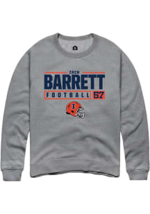 Zach Barrett  Rally Illinois Fighting Illini Mens Graphite NIL Stacked Box Long Sleeve Crew Sweats..