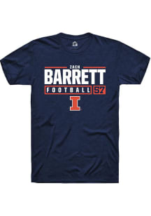 Zach Barrett  Illinois Fighting Illini Navy Blue Rally NIL Stacked Box Short Sleeve T Shirt