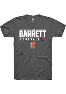 Zach Barrett  Illinois Fighting Illini Dark Grey Rally NIL Stacked Box Short Sleeve T Shirt