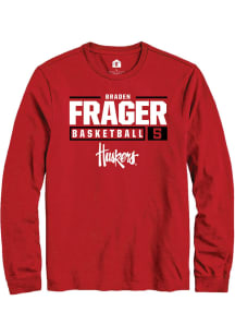 Braden Frager  Nebraska Cornhuskers Red Rally NIL Stacked Box Long Sleeve T Shirt