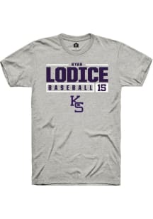 Kyan Lodice  K-State Wildcats Ash Rally NIL Stacked Box Short Sleeve T Shirt