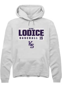 Kyan Lodice  Rally K-State Wildcats Mens White NIL Stacked Box Long Sleeve Hoodie
