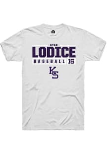 Kyan Lodice  K-State Wildcats White Rally NIL Stacked Box Short Sleeve T Shirt