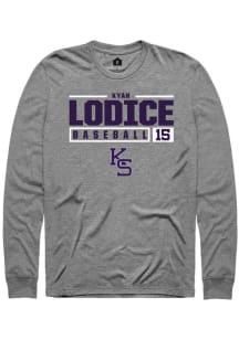 Kyan Lodice  K-State Wildcats Graphite Rally NIL Stacked Box Long Sleeve T Shirt