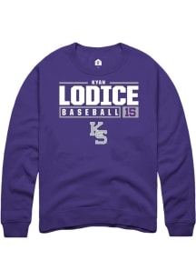 Kyan Lodice  Rally K-State Wildcats Mens Purple NIL Stacked Box Long Sleeve Crew Sweatshirt