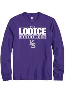 Kyan Lodice  K-State Wildcats Purple Rally NIL Stacked Box Long Sleeve T Shirt