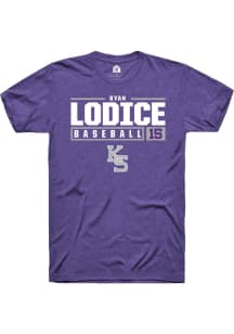 Kyan Lodice  K-State Wildcats Purple Rally NIL Stacked Box Short Sleeve T Shirt