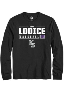 Kyan Lodice  K-State Wildcats Black Rally NIL Stacked Box Long Sleeve T Shirt