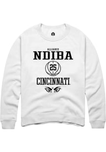 Alliance Ndiba  Rally Cincinnati Bearcats Mens White NIL Sport Icon Long Sleeve Crew Sweatshirt