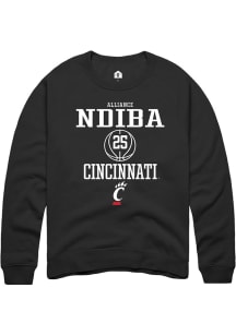 Alliance Ndiba  Rally Cincinnati Bearcats Mens Black NIL Sport Icon Long Sleeve Crew Sweatshirt