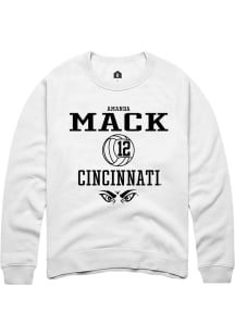 Amanda Mack  Rally Cincinnati Bearcats Mens White NIL Sport Icon Long Sleeve Crew Sweatshirt