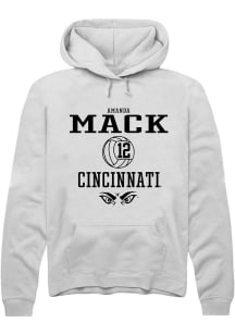 Amanda Mack  Rally Cincinnati Bearcats Mens White NIL Sport Icon Long Sleeve Hoodie