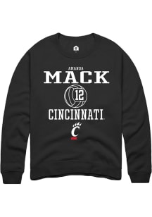 Amanda Mack  Rally Cincinnati Bearcats Mens Black NIL Sport Icon Long Sleeve Crew Sweatshirt