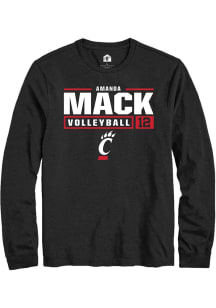 Amanda Mack  Cincinnati Bearcats Black Rally NIL Stacked Box Long Sleeve T Shirt