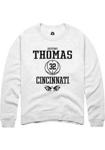 Destiny Thomas  Rally Cincinnati Bearcats Mens White NIL Sport Icon Long Sleeve Crew Sweatshirt