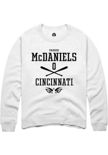 Parker McDaniels  Rally Cincinnati Bearcats Mens White NIL Sport Icon Long Sleeve Crew Sweatshirt