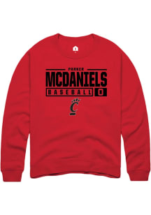 Parker McDaniels  Rally Cincinnati Bearcats Mens Red NIL Stacked Box Long Sleeve Crew Sweatshirt