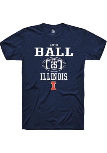 Aaron Ball  Illinois Fighting Illini Navy Blue Rally NIL Sport Icon Short Sleeve T Shirt