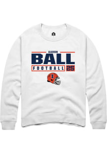 Aaron Ball  Rally Illinois Fighting Illini Mens White NIL Stacked Box Long Sleeve Crew Sweatshirt