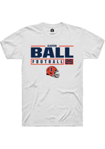 Aaron Ball  Illinois Fighting Illini White Rally NIL Stacked Box Short Sleeve T Shirt