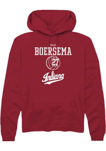 Ella Boersema  Rally Indiana Hoosiers Mens Red NIL Sport Icon Long Sleeve Hoodie
