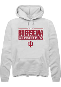 Ella Boersema  Rally Indiana Hoosiers Mens White NIL Stacked Box Long Sleeve Hoodie