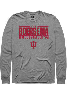 Ella Boersema  Indiana Hoosiers Graphite Rally NIL Stacked Box Long Sleeve T Shirt