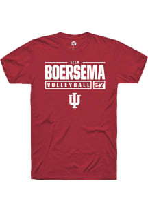 Ella Boersema  Indiana Hoosiers Red Rally NIL Stacked Box Short Sleeve T Shirt