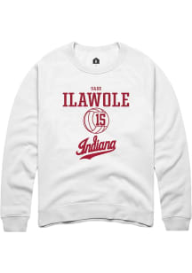 Sade Ilawole  Rally Indiana Hoosiers Mens White NIL Sport Icon Long Sleeve Crew Sweatshirt