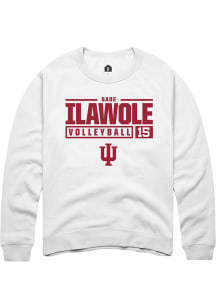 Sade Ilawole  Rally Indiana Hoosiers Mens White NIL Stacked Box Long Sleeve Crew Sweatshirt