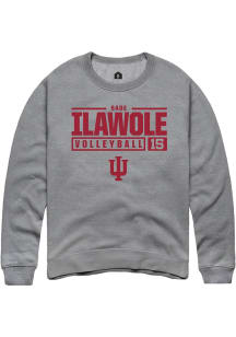 Sade Ilawole  Rally Indiana Hoosiers Mens Graphite NIL Stacked Box Long Sleeve Crew Sweatshirt