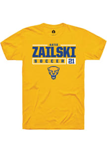 Katie Zailski  Pitt Panthers Gold Rally NIL Stacked Box Short Sleeve T Shirt