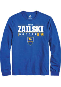 Katie Zailski  Pitt Panthers Blue Rally NIL Stacked Box Long Sleeve T Shirt