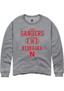 Amare Sanders  Rally Nebraska Cornhuskers Mens Graphite NIL Sport Icon Long Sleeve Crew Sweatshirt