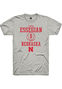 Connor Essegian  Nebraska Cornhuskers Ash Rally NIL Sport Icon Short Sleeve T Shirt