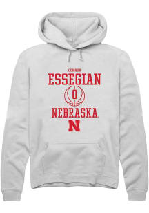 Connor Essegian  Rally Nebraska Cornhuskers Mens White NIL Sport Icon Long Sleeve Hoodie