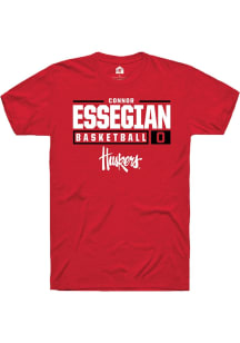 Connor Essegian  Nebraska Cornhuskers Red Rally NIL Stacked Box Short Sleeve T Shirt
