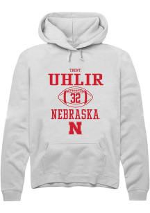Trent Uhlir  Rally Nebraska Cornhuskers Mens White NIL Sport Icon Long Sleeve Hoodie