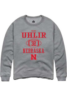 Trent Uhlir  Rally Nebraska Cornhuskers Mens Graphite NIL Sport Icon Long Sleeve Crew Sweatshirt